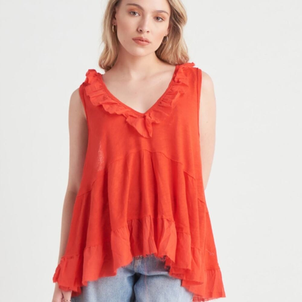 Free people Ruffled Babydoll Tank Top - Picture 9 of 10
